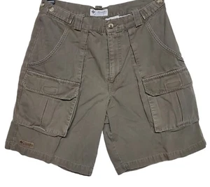 Columbia Mens Size 32 x 9" Shorts Vintage Brown Baggy Cargo Cotton Canvas  - Picture 1 of 6