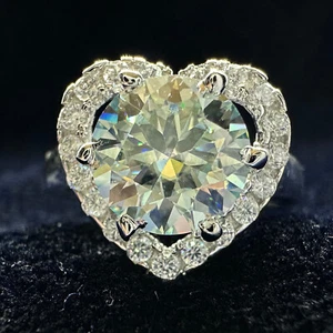 2.52 Ct Vvs1 Ice White Round Moissanite Diamond Wedding Ring 925 Silver Size 7 - Picture 1 of 4