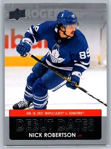 2021-22 UD Series 1 Debut Dates #DD-15 Nick Robertson - Toronto Maple Leafs - Picture 1 of 2