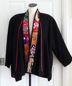 Unique Vtg 80s Mountain Folkcraft Art-to-Wear Asian Embroidered Jacket OS 56"B - Picture 1 of 21