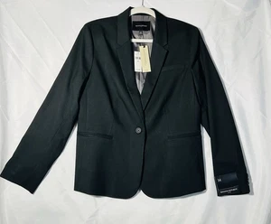 NWT Banana Republic Womens Black  Long Sleeve Collared One Button Blazer Size 14 - Picture 1 of 7