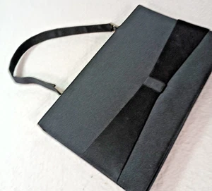 Vintage elegante schwarze Satin Handtasche Made in Italy MCM formell Cocktail Handtasche - Bild 1 von 16