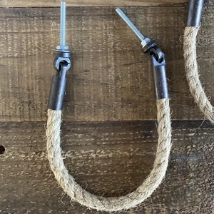 CUERDA DE YUTE MANIJA DE METAL TIRADORES DE CAJÓN DECORACIÓN NÁUTICA PERILLA OCCIDENTAL RÚSTICA NUEVO - Imagen 1 de 7