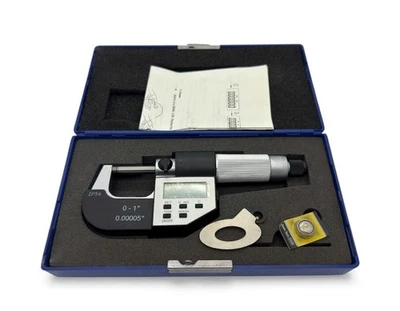 0-1 in/0-25mm Electronic Digital Outside Micrometer Resolution .00005 IP54 - Image 1 of 3