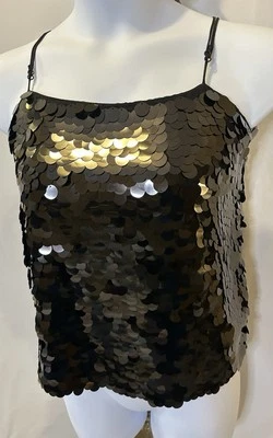 Banana Republic Black Sequin Camisole Top Size XL Tall - Image 1 of 4
