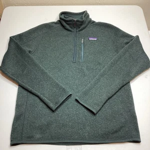 Patagonia Better Sweater 1/4 Zip Pullover Green Mens Medium Fleece Mock Neck - Picture 1 of 11