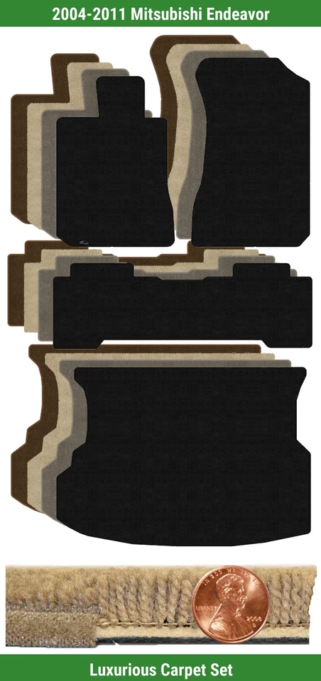 Conjunto de tapete de luxo personalizado para 2004-2011 Mitsubishi Endeavor (4 peças) #10B5 - Imagem 1 de 4
