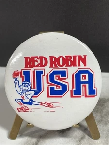 Vintage Red Robin Olympic Runner W/ Torch Pinback Button HS29c - Picture 1 of 2