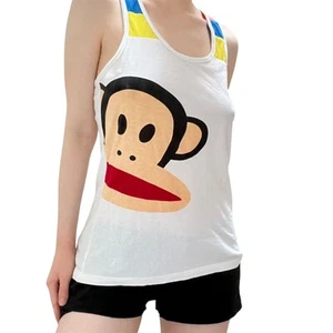 Vintage Y2K Paul Frank Large Graphic Print Classic Monkey Logo Tank Top - Picture 1 of 4