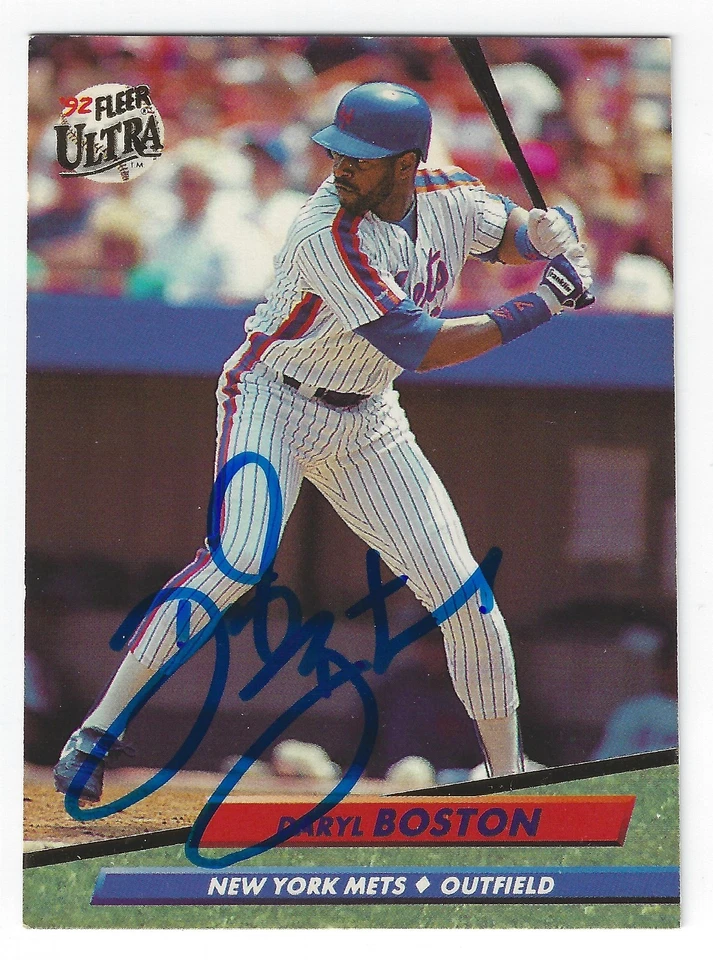 DARYL BOSTON NEW YORK METS SIGNED CARD COLORADO ROCKIE CHICAGO WHITE SOX YANKEES - Image 1 of 1