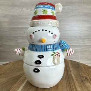 Pier 1 Imports Nuevo en Caja Cerámica Muñeco de Nieve Juego de Taza Medidora Invierno Navidad 4 Tazas - Imagen 1 de 20