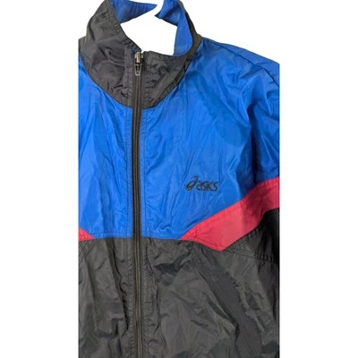 Chaqueta para correr Asics cortavientos ventilada para hombre talla grande años 90 y2k azul rojo negro Foto 1 de 4