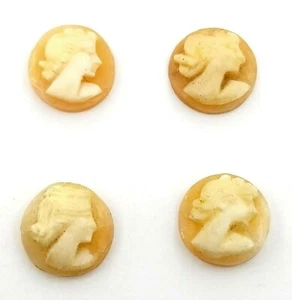 Geschnitzte antike runde Muschel Kamee Stein nach rechts 7,5 mm 3/8" Durchmesser #N808 - Bild 1 von 3