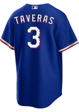 Texas Rangers Leody Taveras #3 Nike Royal Alternate Official MLB Player Jersey Cover