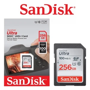 SanDisk 256GB SD Card SDXC Class 10 Ultra DSLR Video Camera Memory Card 100mb/s - Picture 1 of 3