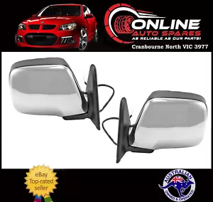 Electric Door Mirror PAIR Suit Toyota Landcruiser 80 Series CHROME left + right - Picture 1 of 2