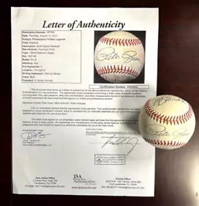 Phillies Legends Rose, Schmidt, Roberts JSA authentifizierter Autoball CM 890 - Bild 1 von 6