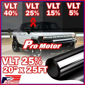 VLT 25% 20" 300" IN 25' FEET Auto Home Commercial Uncut Window Roll Tint Film P1 - Picture 1 of 6