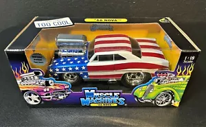Muscle Machines American Flag 66 Nova Real Steel Braided Fuel Lines 1:18 - Picture 1 of 8