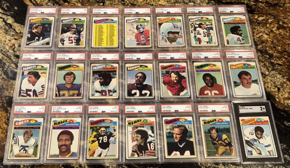 1977 TOPPS NFL FOOTBALL PSA Lot of 21--SEE PICTURES PSA 7's & 6's NICE TOPPS LOT - Image 1 of 4
