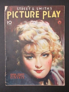 PICTURE PLAY MAGAZINE AUGUST 1934 ANNA STEN, LOMBARD GARY COOPER SHIRLEY TEMPLE - Picture 1 of 12