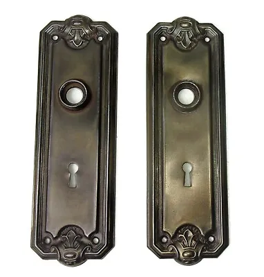 Pair Antique Vintage Victorian Eastlake Ornate Backplates Door Plates Reclaimed • 39.99$