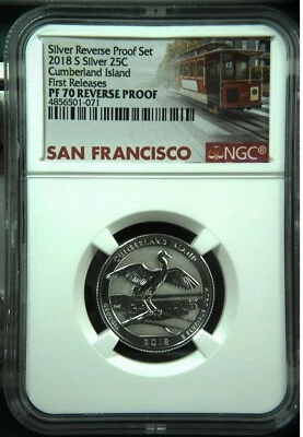 2018S Silver Reverse Proof 25C Cumberland Island Georgia NGC PF70 First Releases - Image 1 of 2