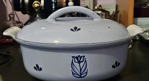1950's DRU Holland Enamel and Cast Iron Oval Dutch Oven #24 Exceptional Quality - Picture 1 of 5