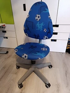 Schreibtischstuhl Paidi Pepe Motiv Fussball / blau T/B/H ca. 53x54x86-100 cm - Bild 1 von 3