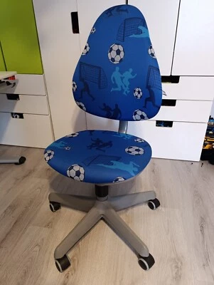 Schreibtischstuhl Paidi Pepe Motiv Fussball / blau T/B/H ca. 53x54x86-100 cm - Bild 1 von 3