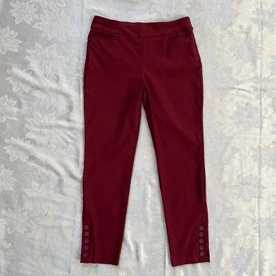 Pantalones informales CHICO'S So Slimming Brigette ajustados al tobillo rojo granate pantalones 4R Foto 1 de 4