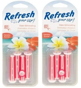 2 Refresh your car Odor Eliminating Vent Stick Air Freshener Hawaiian Sunrise - Picture 1 of 6