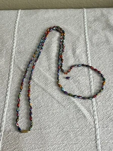 Collana di perle di Murano vintage Millefiore 48" - Foto 1 di 6