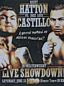 "Ricky Hatton vs José Luis Catstillo-Jr. 2007 anuncio impreso original de HBO 8,5 x 10,5" - Imagen 1 de 3