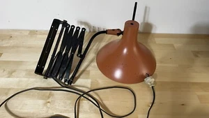 Vintage Scissor/Accordion Wall Lamp with Metal Shade Great Color! READ - Picture 1 of 13