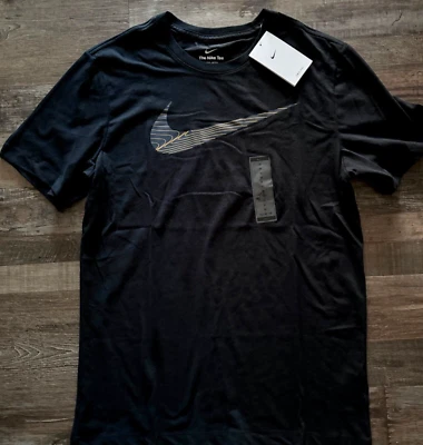 NUEVA Camisa Para Hombres Nike XXLT Negra/Amarilla BIG SWOOSH Dri-Fit Algodón 2XLT Alta Foto 1 de 2