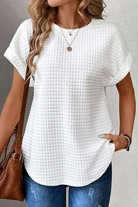 White Waffle Knit Tunic - Picture 1 of 3
