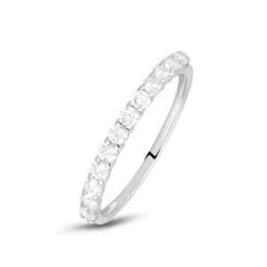 Anello Veretta con Zirconi Stroili Oro Bianco 375% 9 KT nr 16 cod. 1415302 - Foto 1 di 6