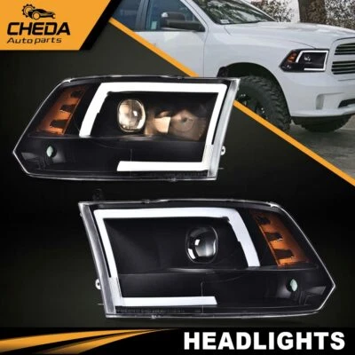 Fit For 2009-2012 Dodge Ram 1500 2500 3500 Black LED DRL Corner Headlights Lamps - Image 1 of 4