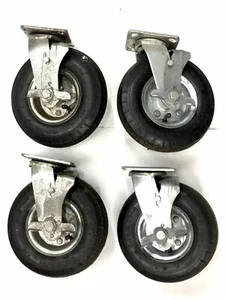 8" x 2-1/2" Pneumatische Lenkrolle mit Bremse 4-1/2" x 4" Basis Schwerlast - Bild 1 von 13