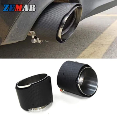 Car Rear Exhaust Tips Carbon Fiber Muffler Pipes For BMW X1 X2 2019-2020 M Power - Image 1 of 4