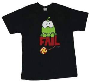 Cut the Rope (Blockbuster App) Adult New T-Shirt - On Nom Says Fail on Black - Picture 1 of 1