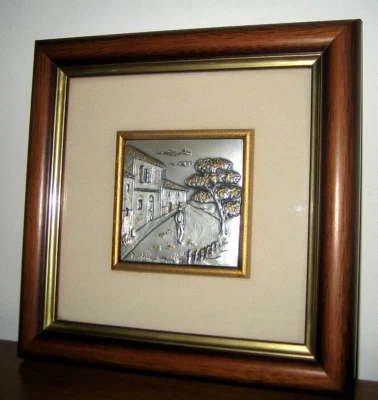 QUADRO LASTRA ARGENTO 996 ACCA firmato Certificato Garanzia Bassorilievo Vintage - Immagine 1 di 4