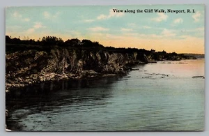 Postcard View Along the Cliff Walk Newport Rhode Island Unposted - Picture 1 of 2