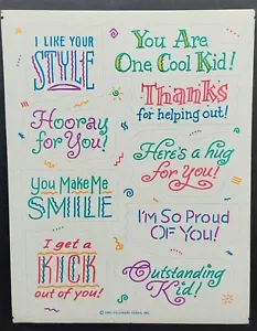 Foglio Adesivo Vintage Hallmark Ecouraging Parole E Frasi Scuola Insegnante - Foto 1 di 1