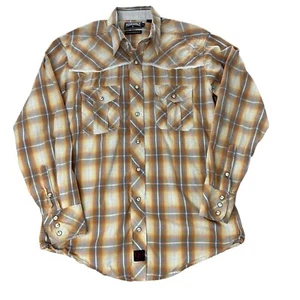 Panhandle Slim Mens Medium 90 Proof Western Snap Button Shirt Long Sleeve - Picture 1 of 11