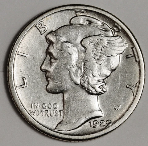 1929-s Mercury Dime.  High Grade.  Inventory I.  167020 Cover