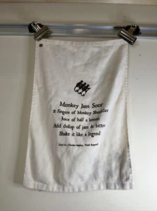 Monkey Shoulder Whiskey Bartender Golf Towel Logo 21x15" - Picture 1 of 9