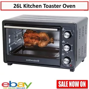26L Toaster Oven & Rotisserie Kitchen Benchtop Oven Electric Cooker 100-250°C - Picture 1 of 8