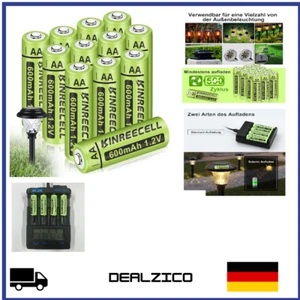 KINREECELL Wiederaufladbare Batterien 12 Stück AA-600 mAh, 1.2 V vorgeladen - Bild 1 von 8